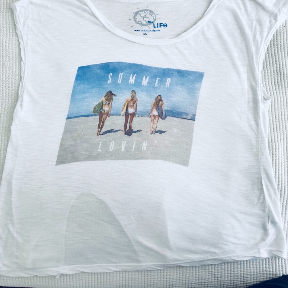 Blue Life Summer Graphic Tee XS